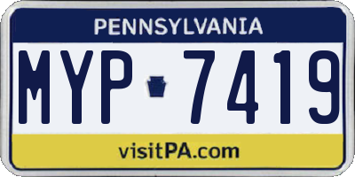 PA license plate MYP7419