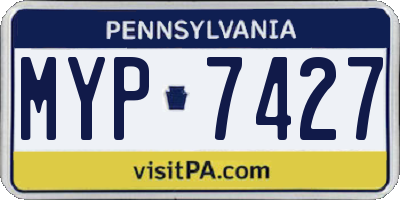 PA license plate MYP7427