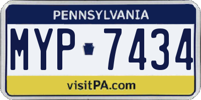 PA license plate MYP7434