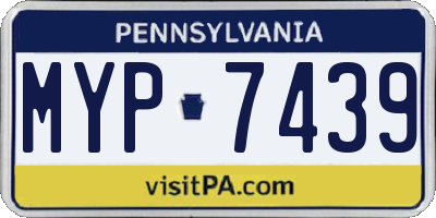 PA license plate MYP7439