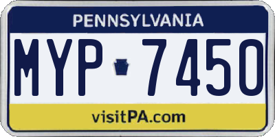 PA license plate MYP7450
