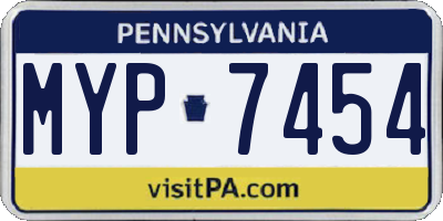 PA license plate MYP7454