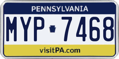 PA license plate MYP7468