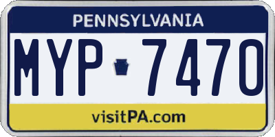 PA license plate MYP7470