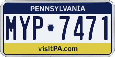 PA license plate MYP7471