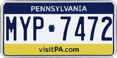 PA license plate MYP7472