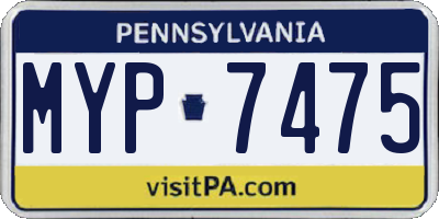 PA license plate MYP7475