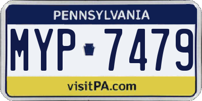 PA license plate MYP7479