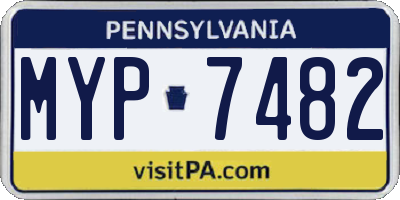PA license plate MYP7482