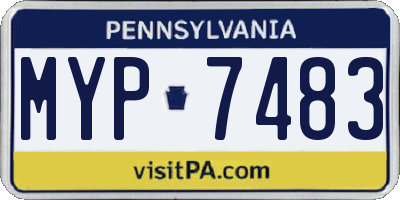 PA license plate MYP7483