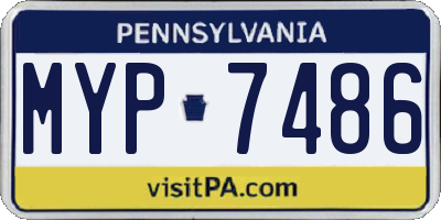 PA license plate MYP7486
