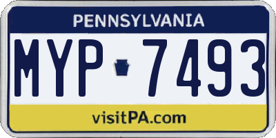 PA license plate MYP7493