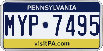 PA license plate MYP7495