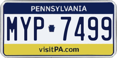 PA license plate MYP7499