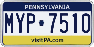 PA license plate MYP7510