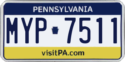 PA license plate MYP7511