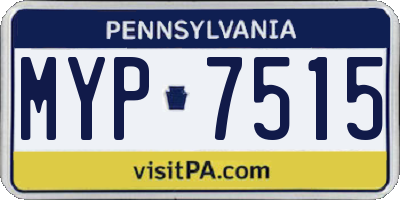 PA license plate MYP7515