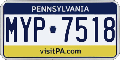 PA license plate MYP7518