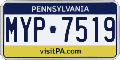 PA license plate MYP7519
