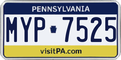 PA license plate MYP7525