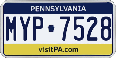 PA license plate MYP7528