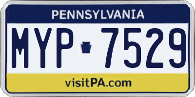 PA license plate MYP7529