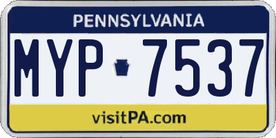 PA license plate MYP7537