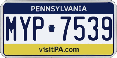 PA license plate MYP7539