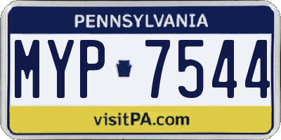 PA license plate MYP7544