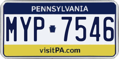 PA license plate MYP7546