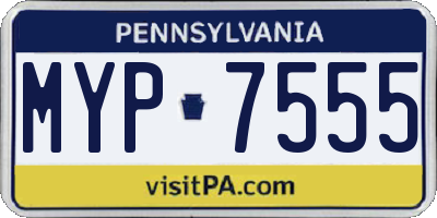 PA license plate MYP7555