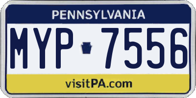 PA license plate MYP7556