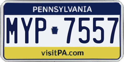 PA license plate MYP7557