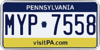 PA license plate MYP7558