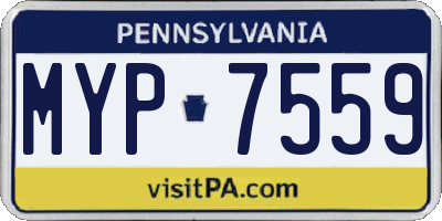 PA license plate MYP7559