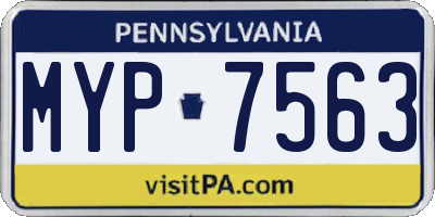 PA license plate MYP7563