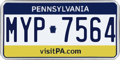 PA license plate MYP7564