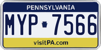 PA license plate MYP7566