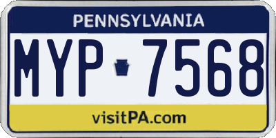 PA license plate MYP7568