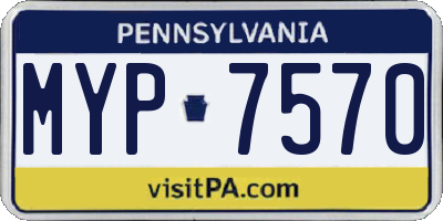 PA license plate MYP7570