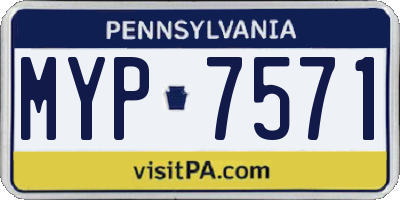 PA license plate MYP7571
