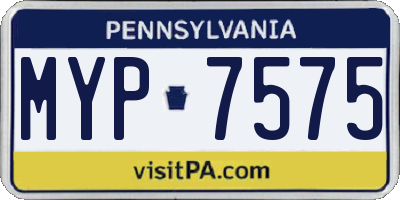 PA license plate MYP7575