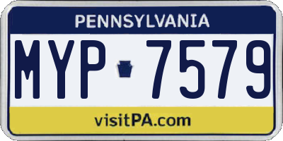 PA license plate MYP7579