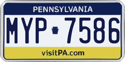 PA license plate MYP7586