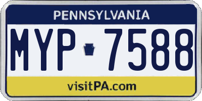 PA license plate MYP7588