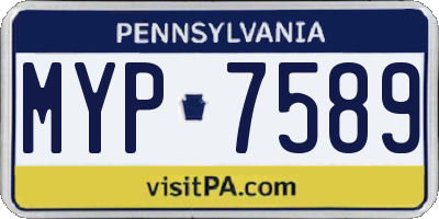 PA license plate MYP7589