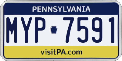PA license plate MYP7591