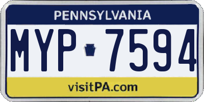 PA license plate MYP7594
