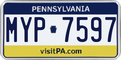 PA license plate MYP7597