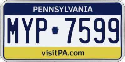 PA license plate MYP7599